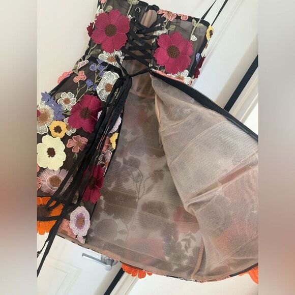 NWOT BRONX AND BANCO Bouquet Maraya Mini Dress in Black Multi, szie L - Picture 12 of 16